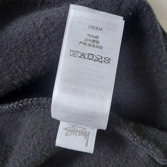 Stussy Men Hoodie Sweatshirt Small Black Drawcord Ribbed Cuffs Hem Cozy Casual - Picture 8 of 10